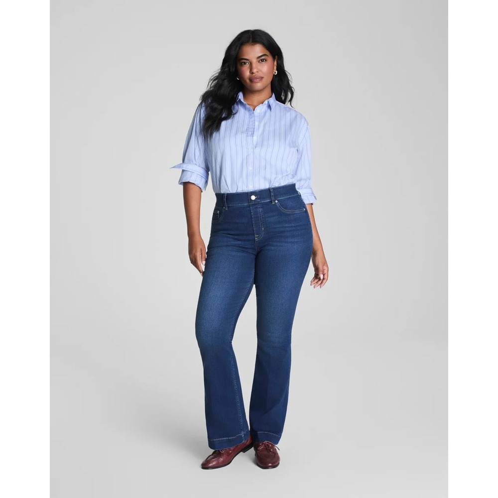 Spanx SPANXshape Every Wear High‎ Rise Flare Jeans Large Poseidon Tummy Control